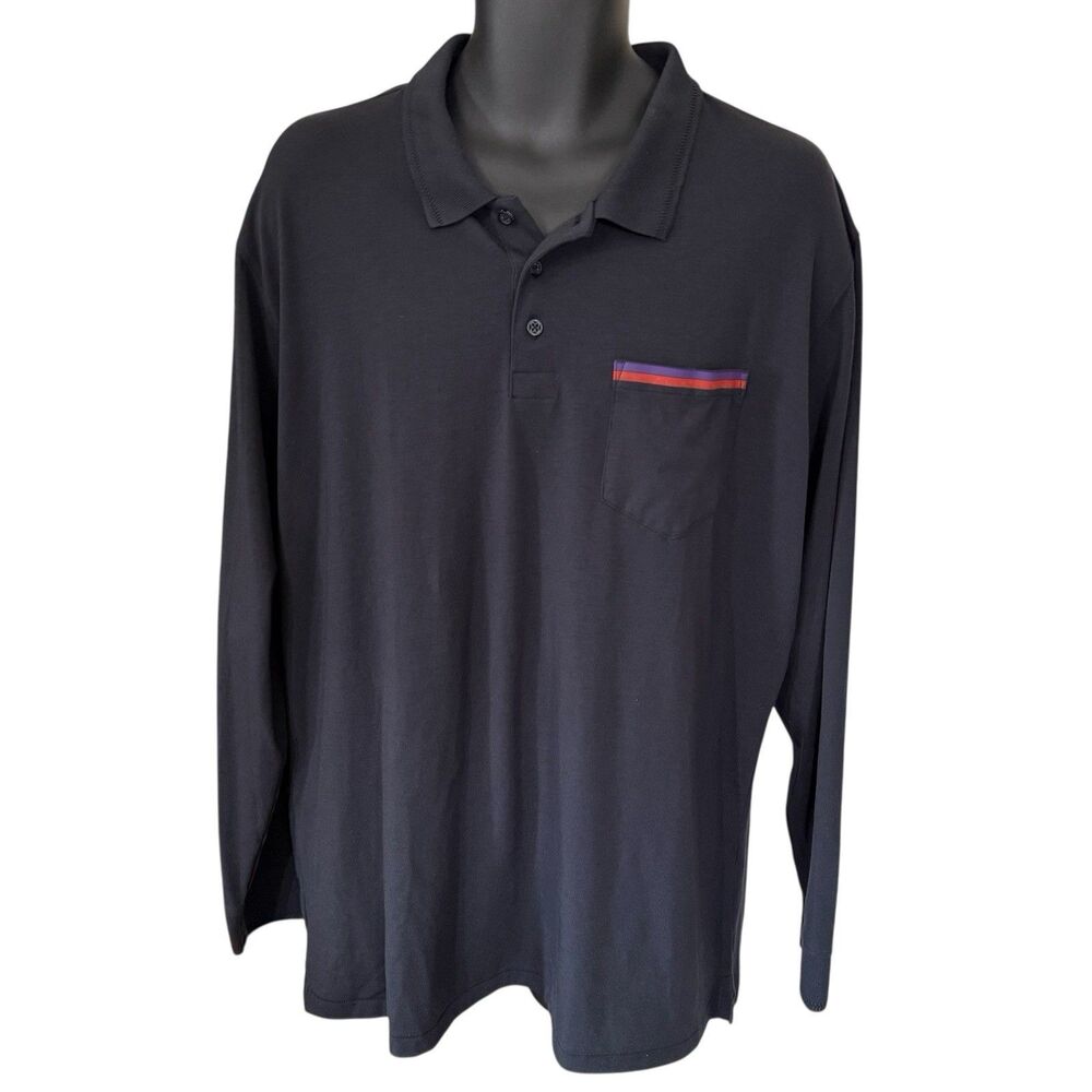 G/FORE Luxe Golf Long Sleeve Polo Shirt Onyx/Black Size Men's Size XL